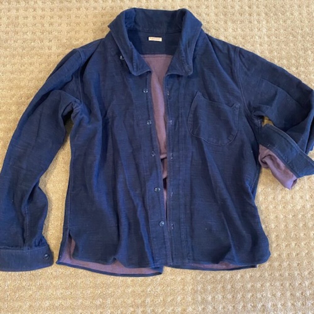 Kapital Shawl Collar Shirt, XL, Navy